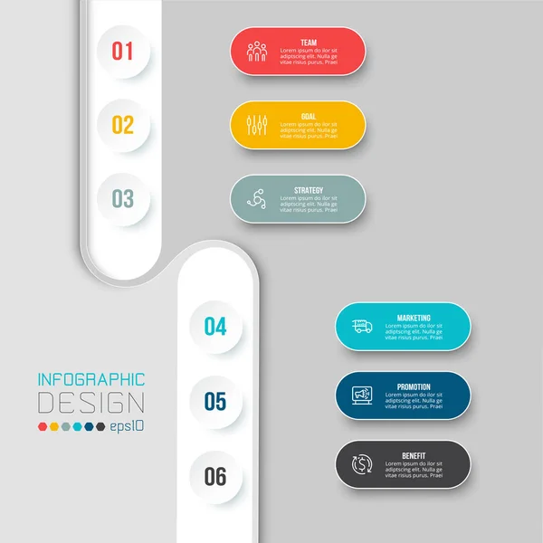 Konsep Bisnis Templat Infografis Dengan Diagram - Stok Vektor