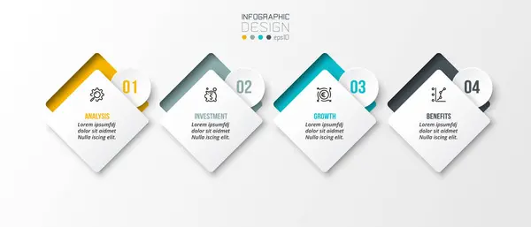 Information Graphic Template Business Concept Step 图库插图