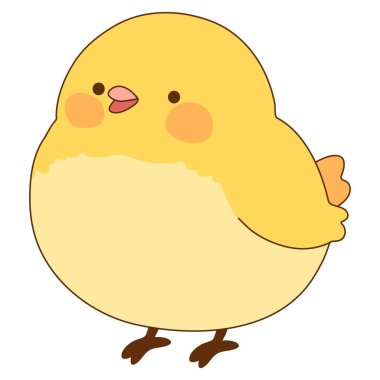 Şirin sarı kuş. Vektör illüstrasyonu