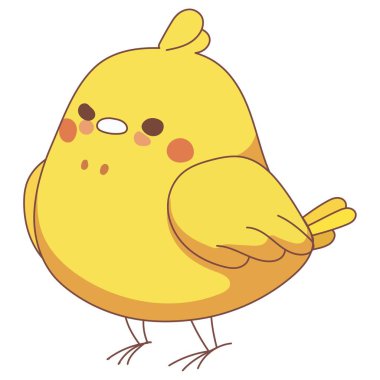 Illustration of a Cute Yellow Chick on White Backgroun