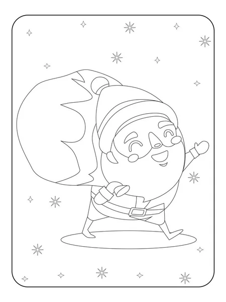 Cute Christmas Santa Kolorowanki Dla Dzieci — Wektor stockowy