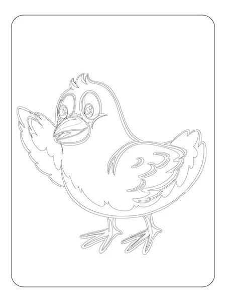 Rooster Coloring Page Kids — Vettoriale Stock