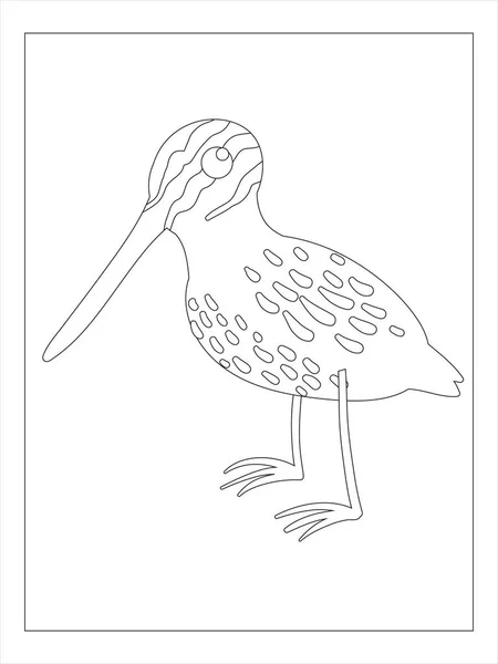Coloriage Oiseau Pour Les Enfants — Image vectorielle