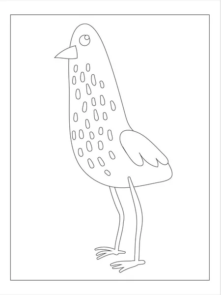Fågelfärgning Sida För Barn — Stock vektor