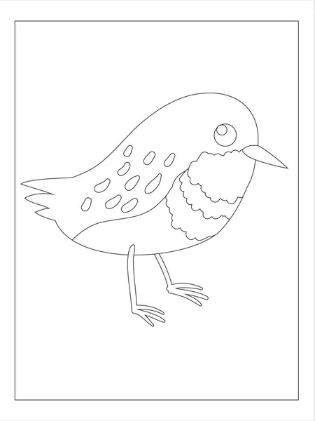 Σελίδα Χρωματισμού Πουλιών Για Παιδιά — Διανυσματικό Αρχείο