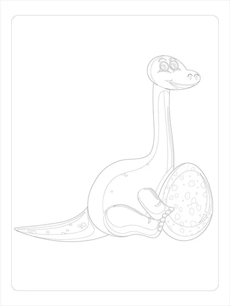Динозаври Мультяшна Розмальовка Сторінка Дітей — стоковий вектор