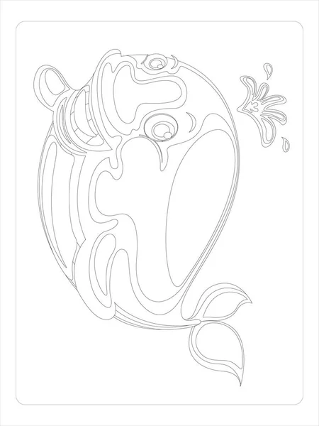 stock vector sea animals coloring-page for kids