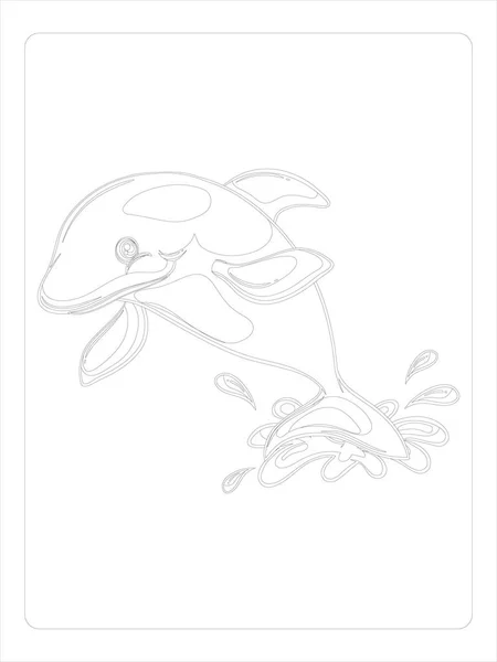 Sea Animals Coloring Page Kids — 图库矢量图片