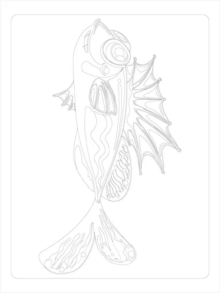 Морські Тварини Розмальовка Сторінка Дітей — стоковий вектор