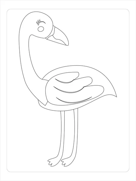 子供のためのフラミンゴの着色ページ Bay Art Line — ストックベクタ