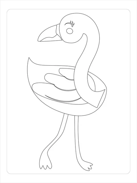 Flamingo Malseite Für Kinder Bay Art Line — Stockvektor