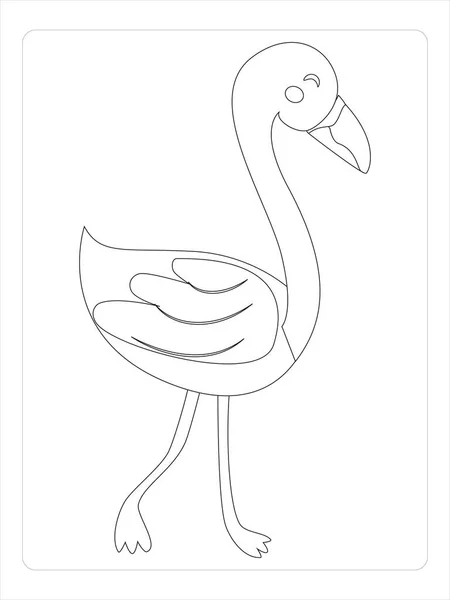 Çocuklar Için Flamingo Boyama Sayfası — Stok Vektör