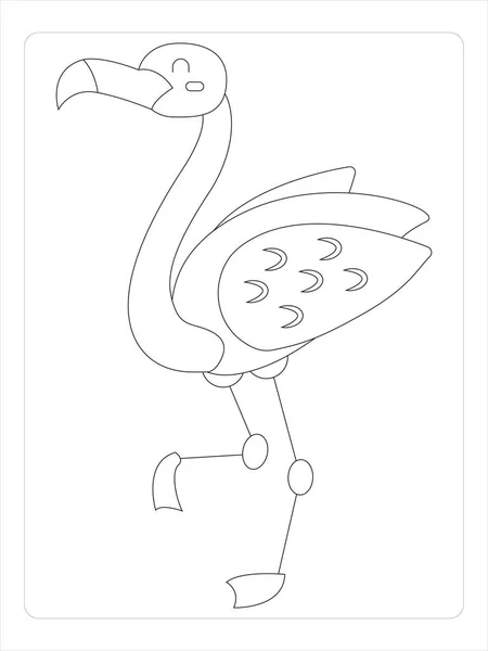 子供のためのフラミンゴの着色ページ Bay Art Line — ストックベクタ