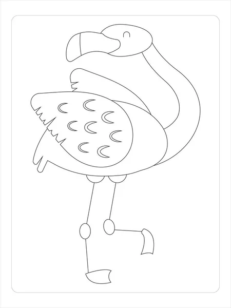 Flamingo Malseite Für Kinder Bay Art Line — Stockvektor