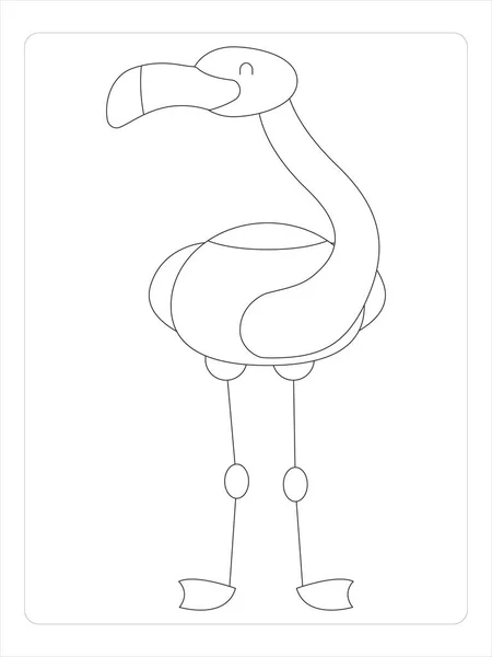Flamingo Coloring Page Kids Bay Art Line — Stock Vector