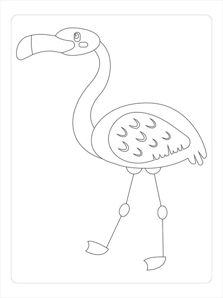 Flamingo Coloring Page Kids Bay Art Line — Stock Vector