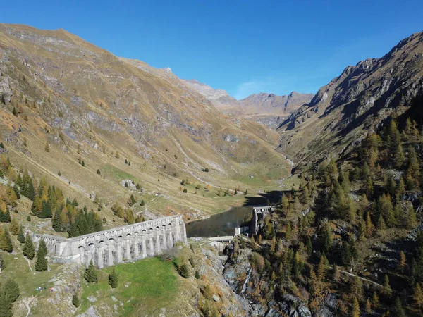 Barragem Gleno Nos Alpes Italianos — Fotografia de Stock