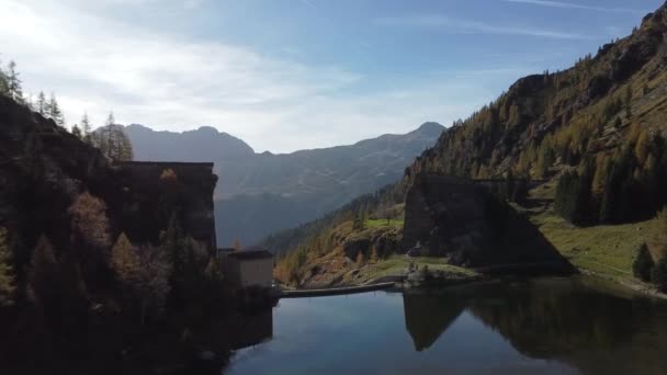 Presa Gleno Los Alpes Italianos — Vídeos de Stock