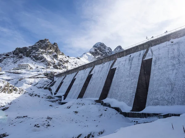 Barragem Alpina Nos Alpes Valgerola — Fotografia de Stock