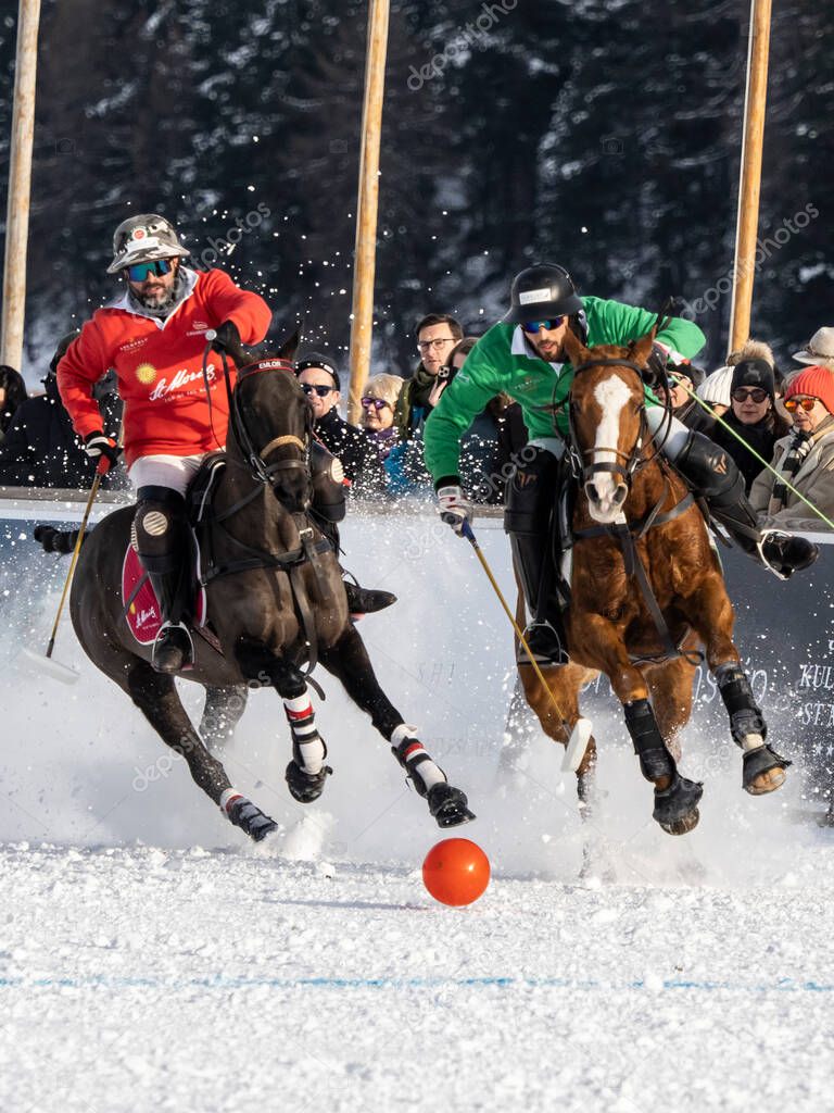St. Moritz January 29, 2023 Game actions at the Snow Polo World Cup St.Moritz 2023 finals 2023