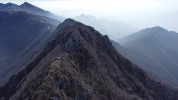 Widok Lotu Ptaka Góry Orobie Dolinie Imagna — Wideo stockowe