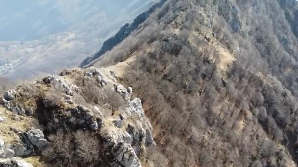 Luchtfoto Van Het Orobie Gebergte Imagna Valley — Stockvideo