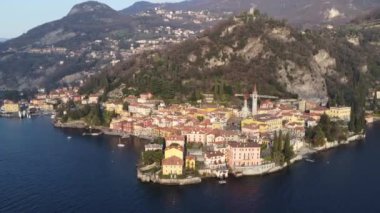 Aerial view of Varenna a village on Lake Como