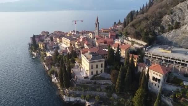 Aerial View Varenna Village Lake Como — Video
