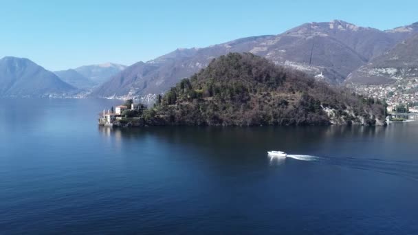 Vista Aérea Península Villa Balbianello Lago Como — Vídeo de Stock