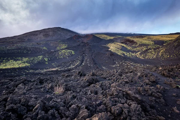 Area Dei Crateri Silvestri Sul Vulcano Etna — Foto Stock