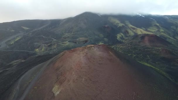 エトナ山の火口の空中ビュー — ストック動画