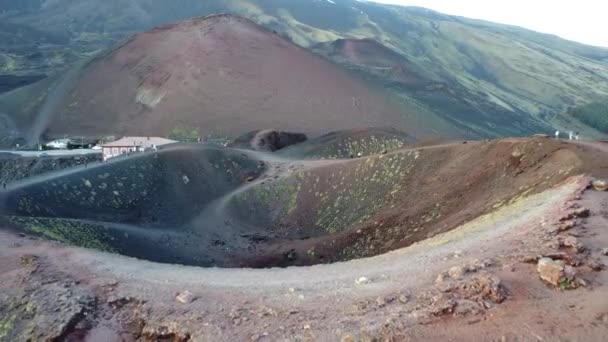 Etna山火山口的空中景观 — 图库视频影像