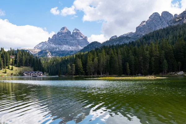 stock image Lake Misurina view, one of the most beautiful lakes of Dolomites