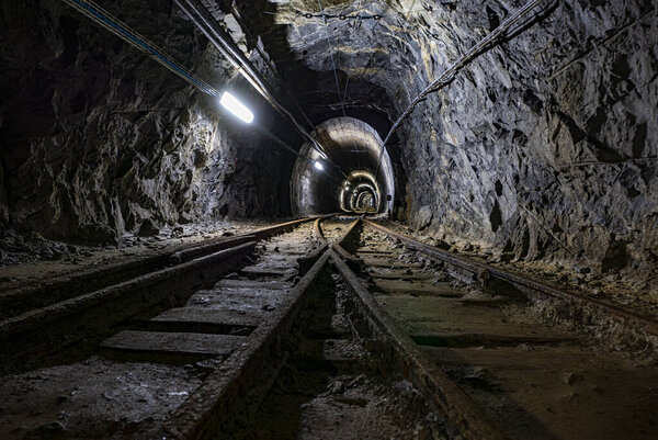 Railway in the mine of Cogne