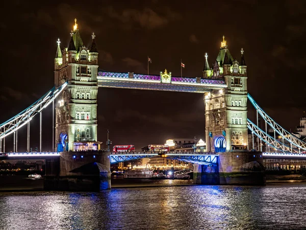 Night Lights Tower Bridge London — Stock Photo, Image