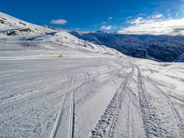 Ski slopes in Monte Rosa ski resort clipart