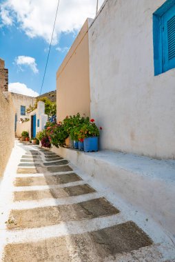 Alleyway in the village of Finikia in Greece clipart