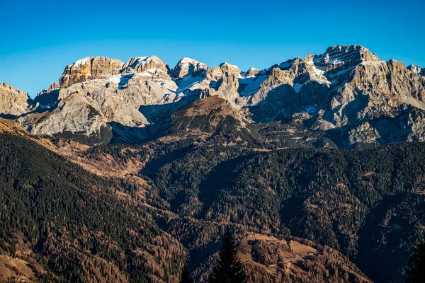 Pohled Brentu Dolomity Zimě — Stock fotografie