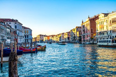 Venedik 'teki Canal Grande' de günbatımı sahnesi