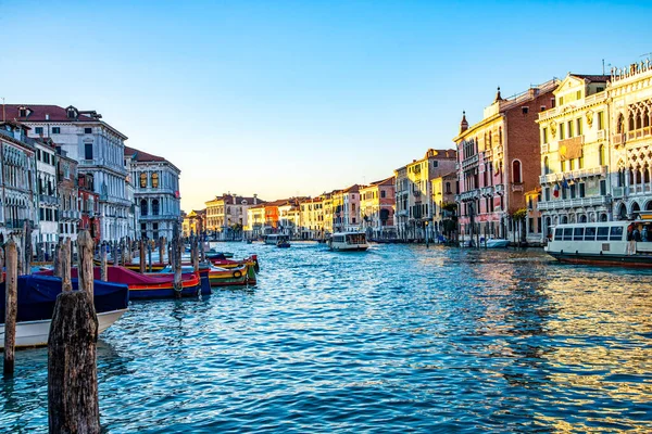 Escena Del Atardecer Canal Grande Venecia — Foto de Stock