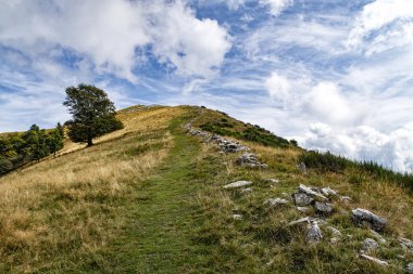 Como Gölü 'nün italyan alplerinde yol