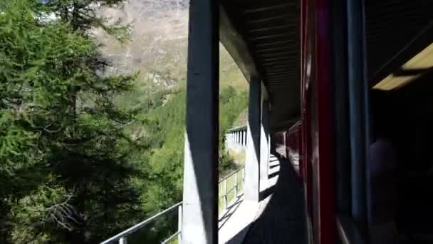 Sviçre 2023 Unesco Heritage Sitelerinden Biri Olan Bernina Nın Kızıl — Stok video