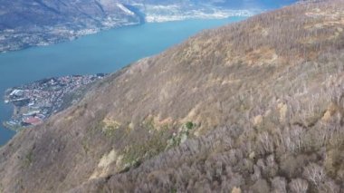 Camaggiore Alp 'ten Como Gölü' nün havadan görünüşü