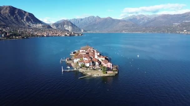 Αεροφωτογραφία Των Νήσων Borromee Στη Λίμνη Maggiore — Αρχείο Βίντεο