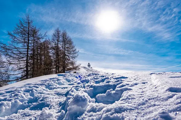 Valsassina Alplerinde karlı patika