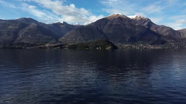Luchtfoto Van Het Schiereiland Villa Balbianello Aan Het Comomeer — Stockvideo