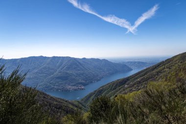 Landscape of Lake Como from Colmegnone mountain clipart