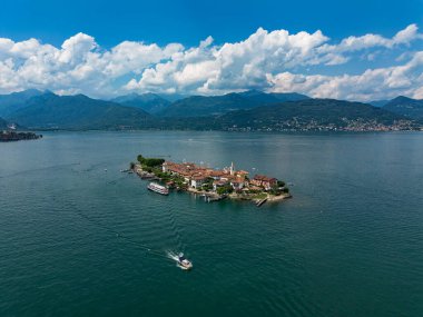 Aerial view of Borromeo islands on Lake Maggione clipart