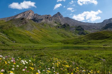 Albay Agnel Geçidi 'nin yanındaki Varaita Vadisi manzarası