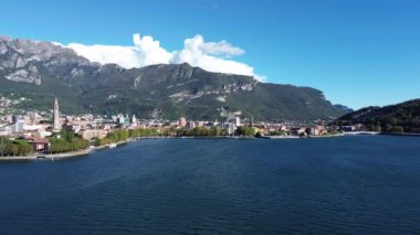 Lecco Town 'un insansız hava aracı tarafından manzarası